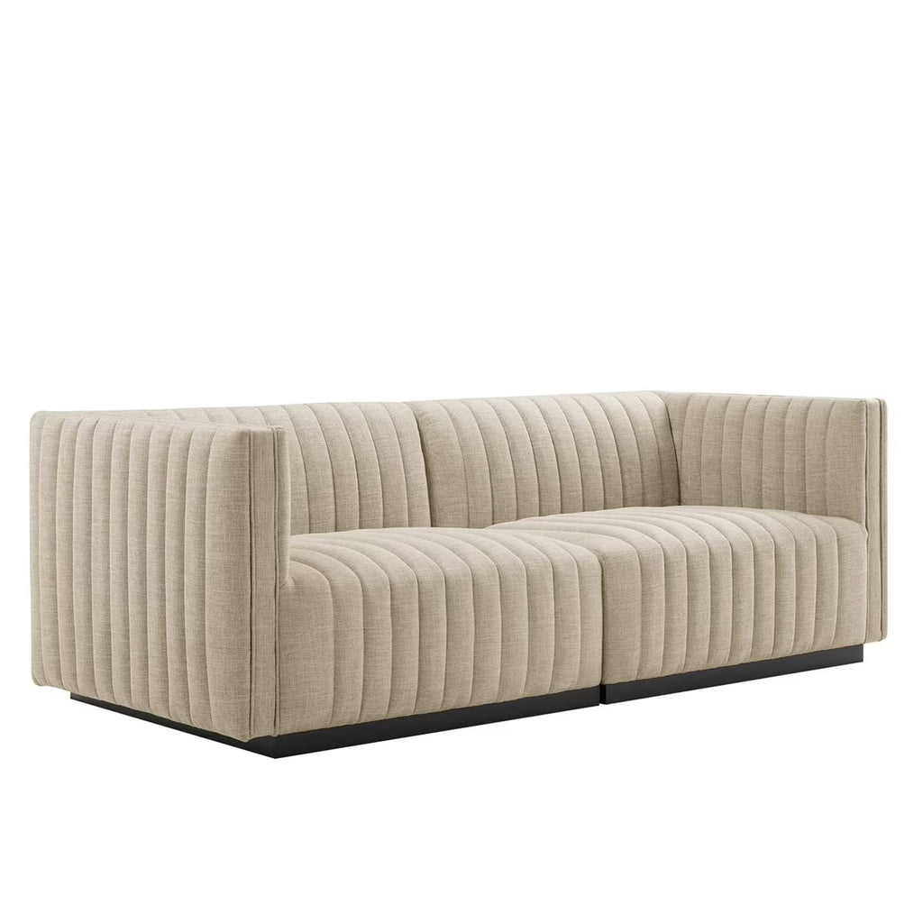 Tufted Upholstered Fabric Loveseat H52617