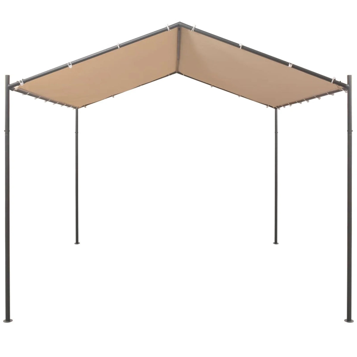 Beige Steel Gazebo Tent Canopy P90101