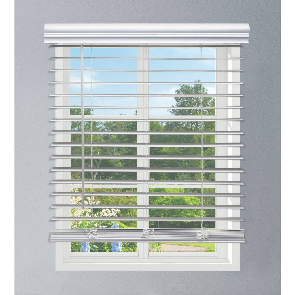 White Faux Wood Cordless Blinds I517
