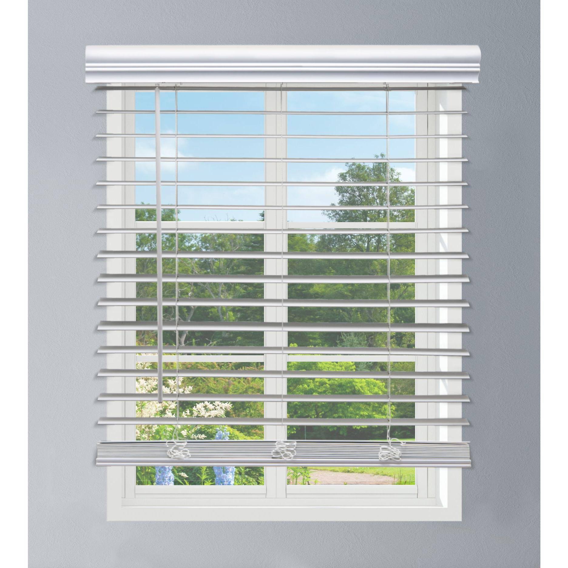White Faux Wood Cordless Blinds I517