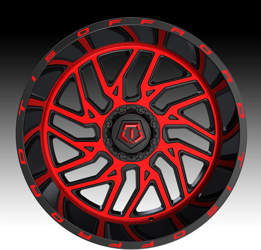 20x12 6x135/6x5.5" -44mm Black/Red Wheel Rim 20" Q360