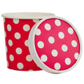 16 oz Pink Polka Dotty Ice Cream Containers with Non-Vented Lids, 250 Containers & 250 Lids R295