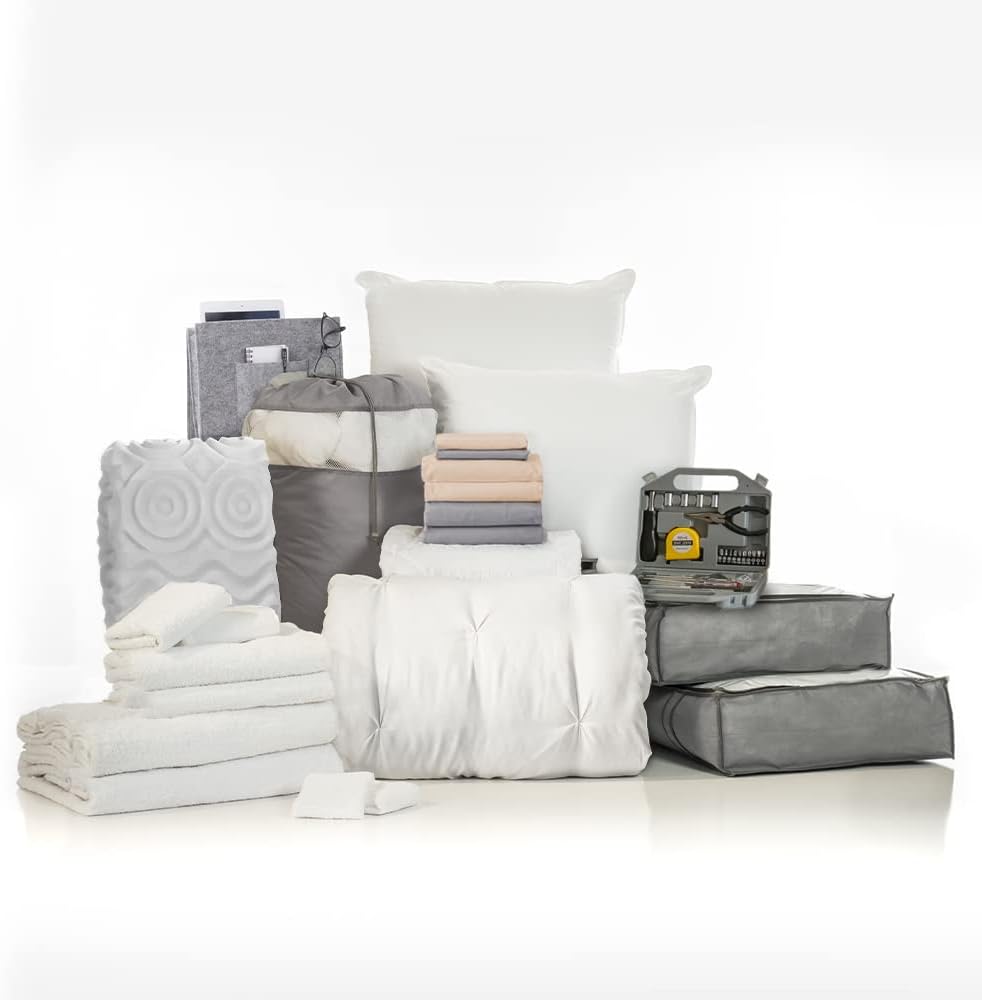 25-Piece Twin XL Bedding Bath Trunk Bundle Wonderland Gray H4318