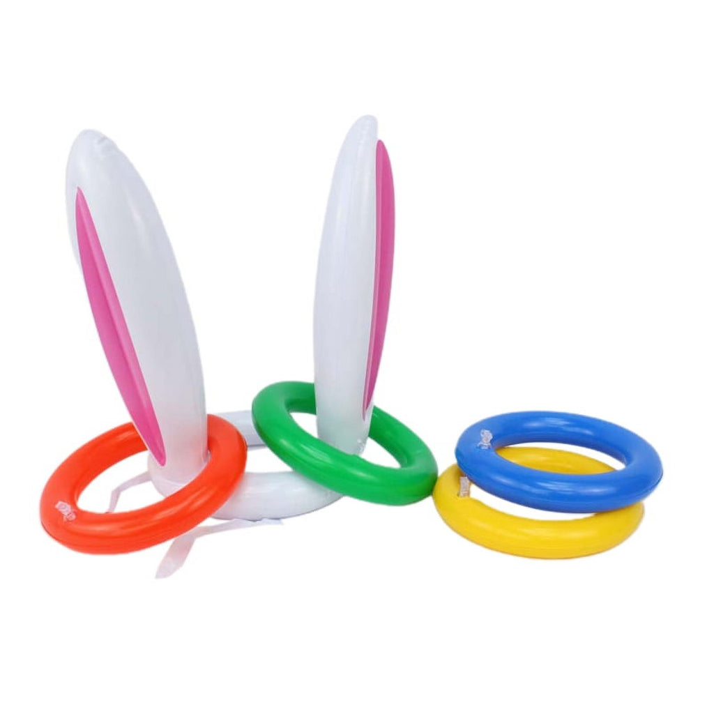 Easter Inflatable Bunny Ear Ring Toss Game Kit with Handheld Pump H652066