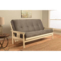 Antique White Finish Suede Gray Mattress S97759