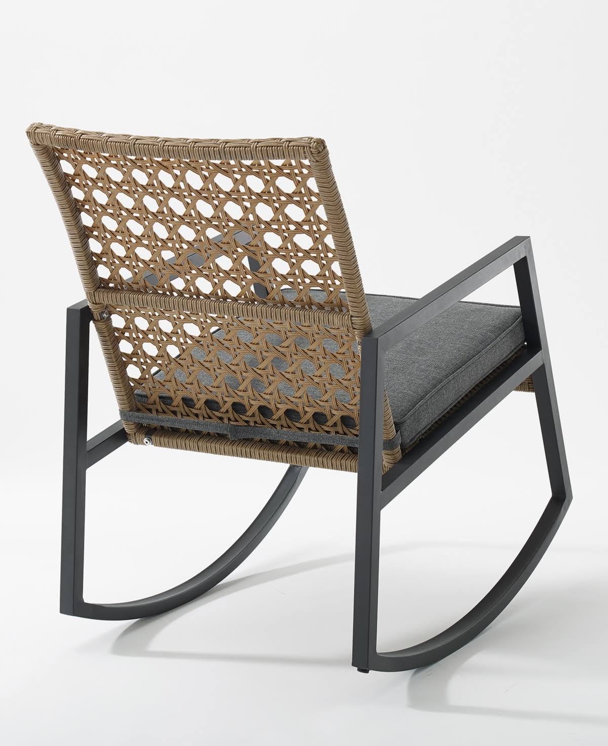 Dark Brown Patio Rattan Rocking Chair V94148