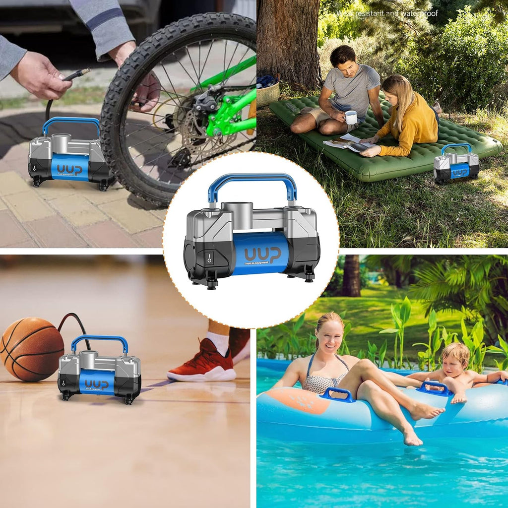 Portable Air Compressor Tire Inflator with 12V DC, Metal Air Pump J43045