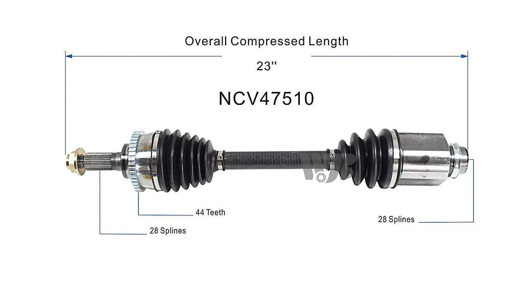 Front Pair CV Axle Joint Shaft Assembly Y311