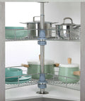 Kidney Chrome 2-Shelf Lazy Susan Corner Organizer L9214
