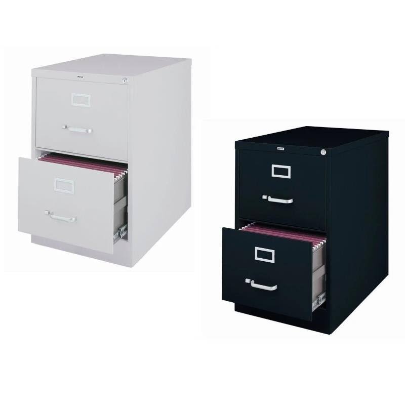 Gray and Black 2 Drawer Legal File Cabinet B588