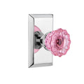 Crystal Pink Glass Door Knob in Bright Chrome E1871