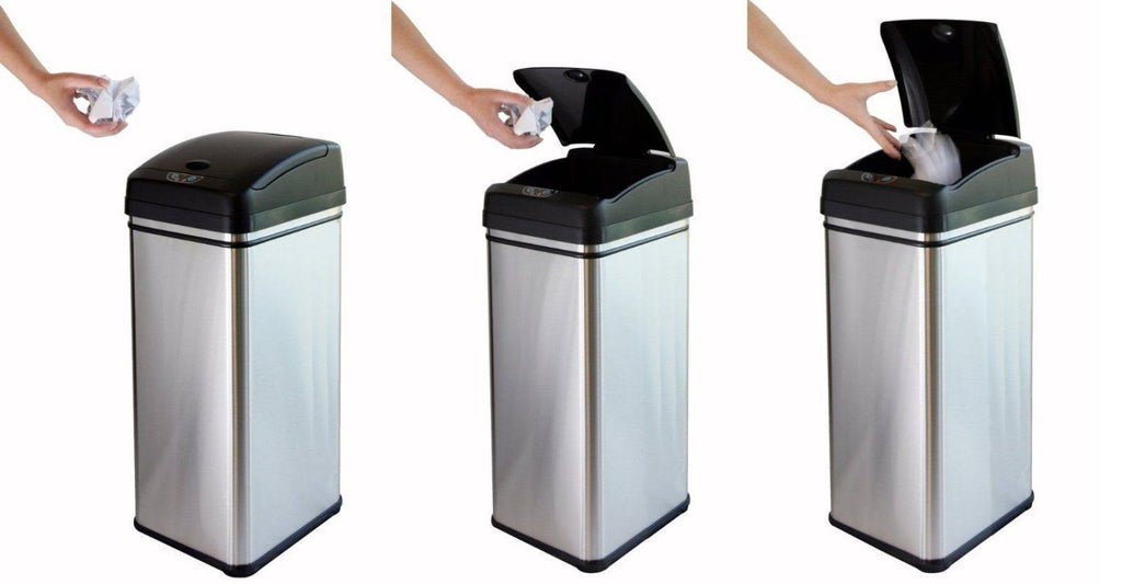 13 Gallon Stainless Steel Automatic Trash Can X202
