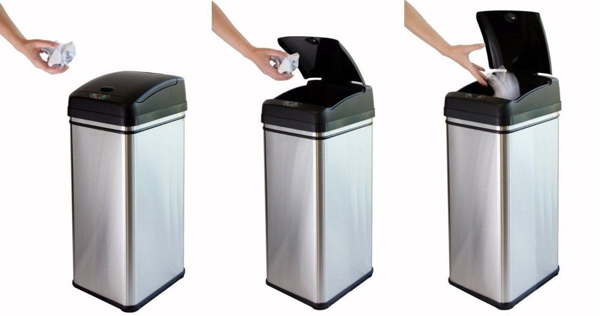 13 Gallon Stainless Steel Automatic Trash Can X202