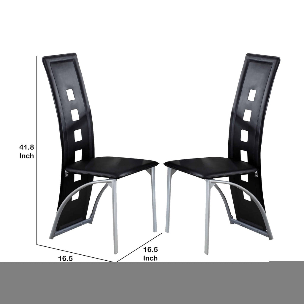 Black and Silver Metal Side Chair Set of 2 G272499
