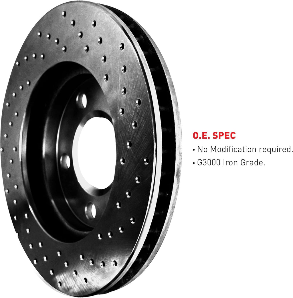 Black Drilled Brake Rotors Kit U464366