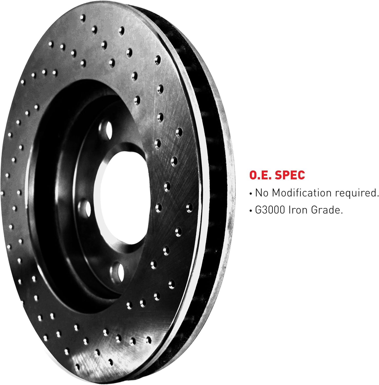 Black Drilled Brake Rotors Kit U464366