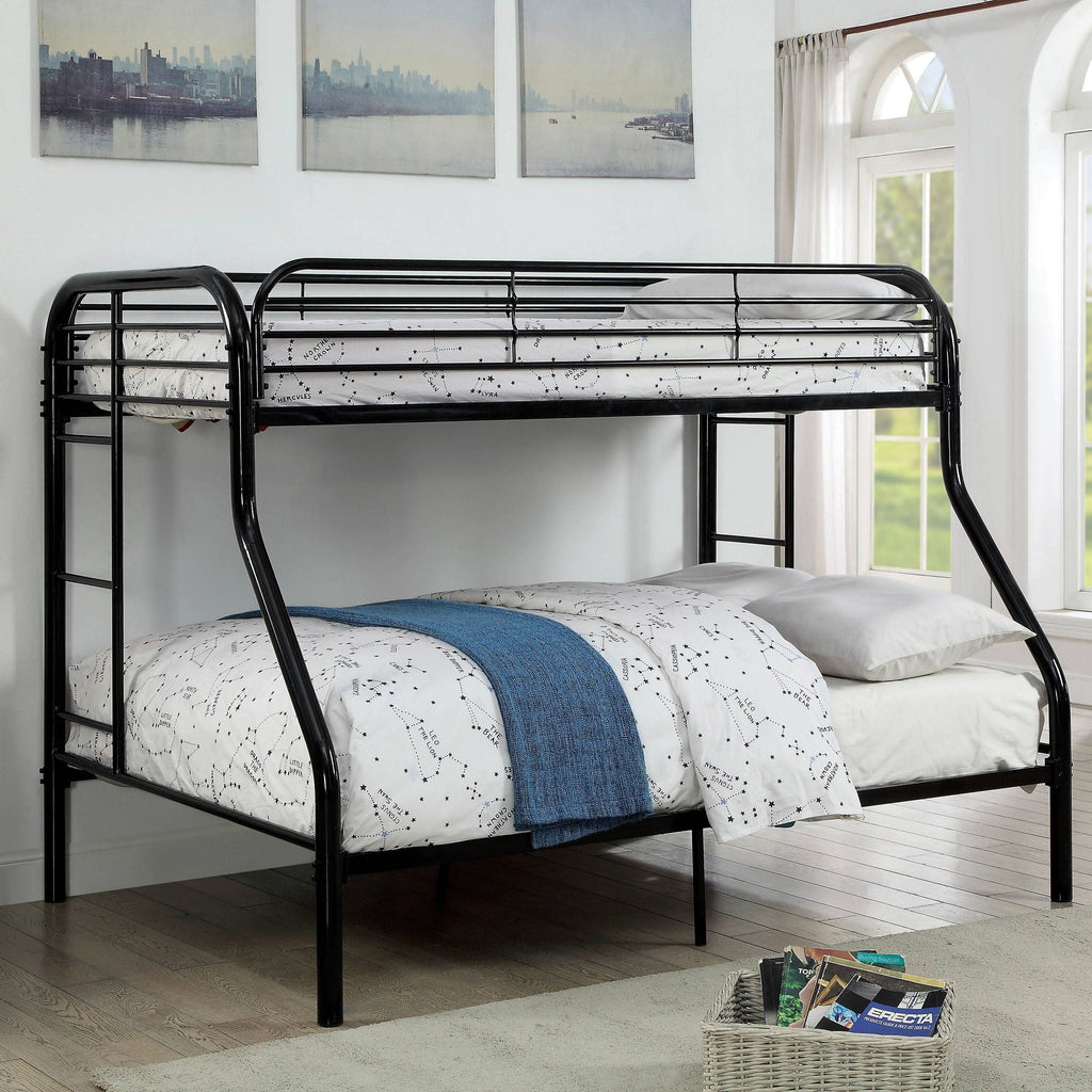 Black Twin/Full Metal Bunk Bed H6037
