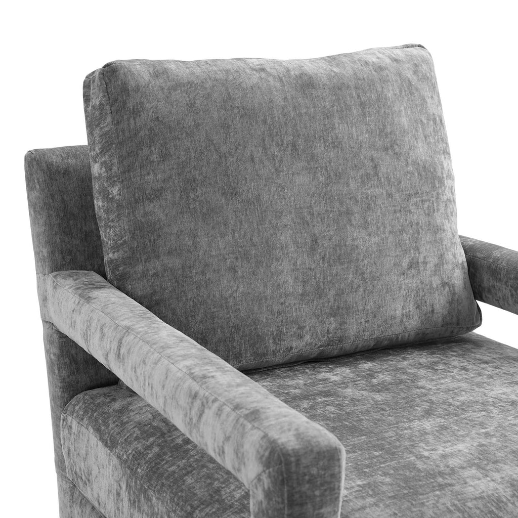 Gray Crushed Velvet Armchair K5765