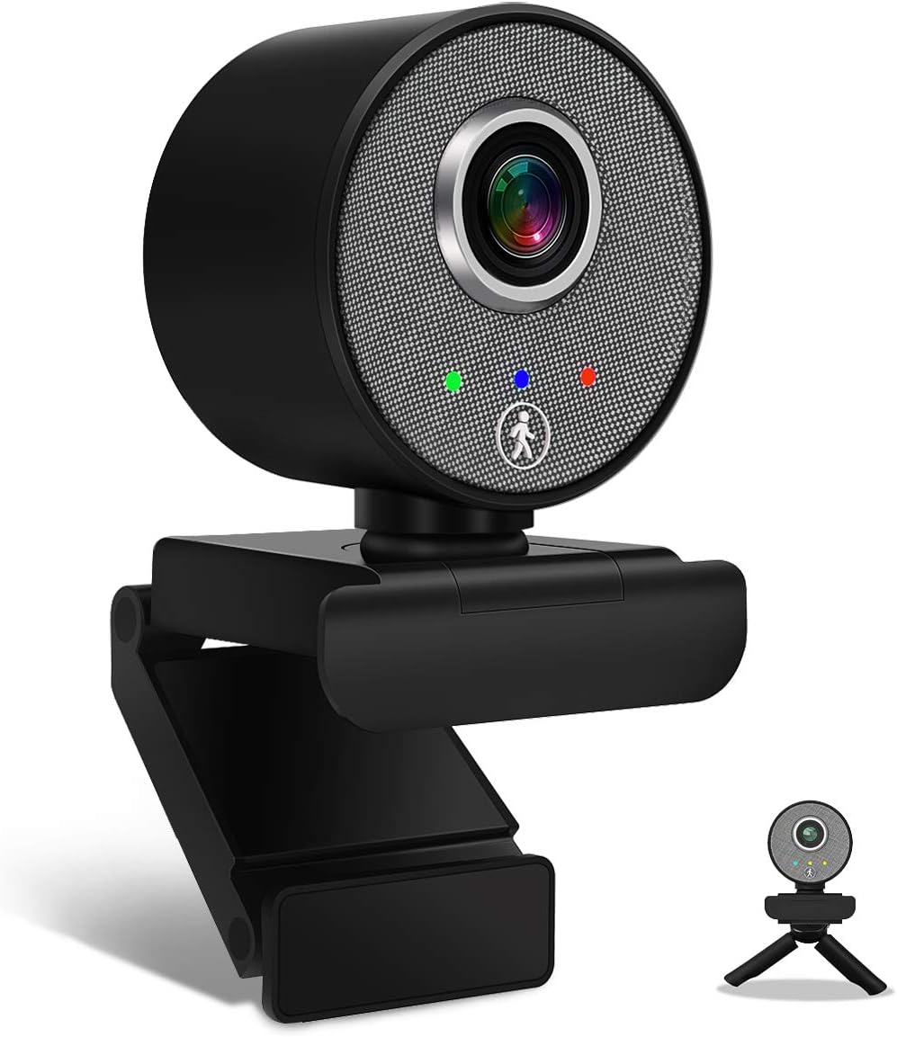 Black 1080P HD USB Webcam with Microphone, Pack of 2 Y46989