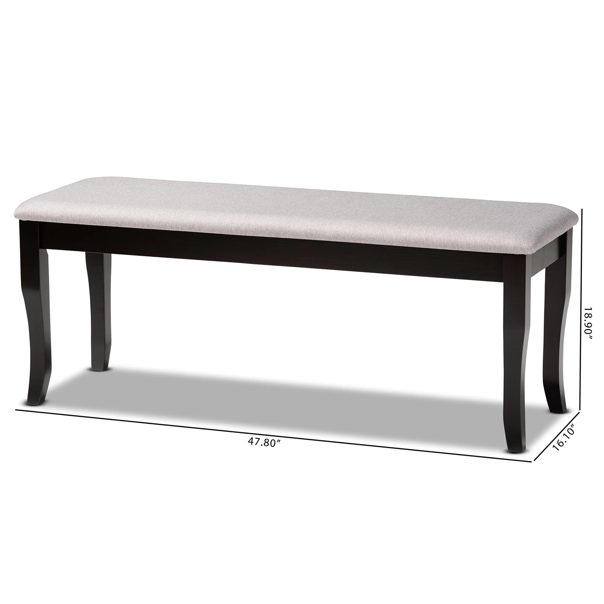 Grey Fabric Upholstered Wood Dining Bench X526