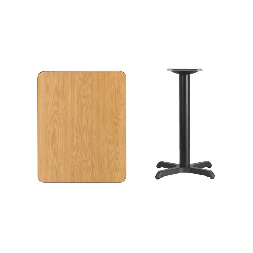 Rectangular Natural Laminate Table Top with Table Height Base C34960