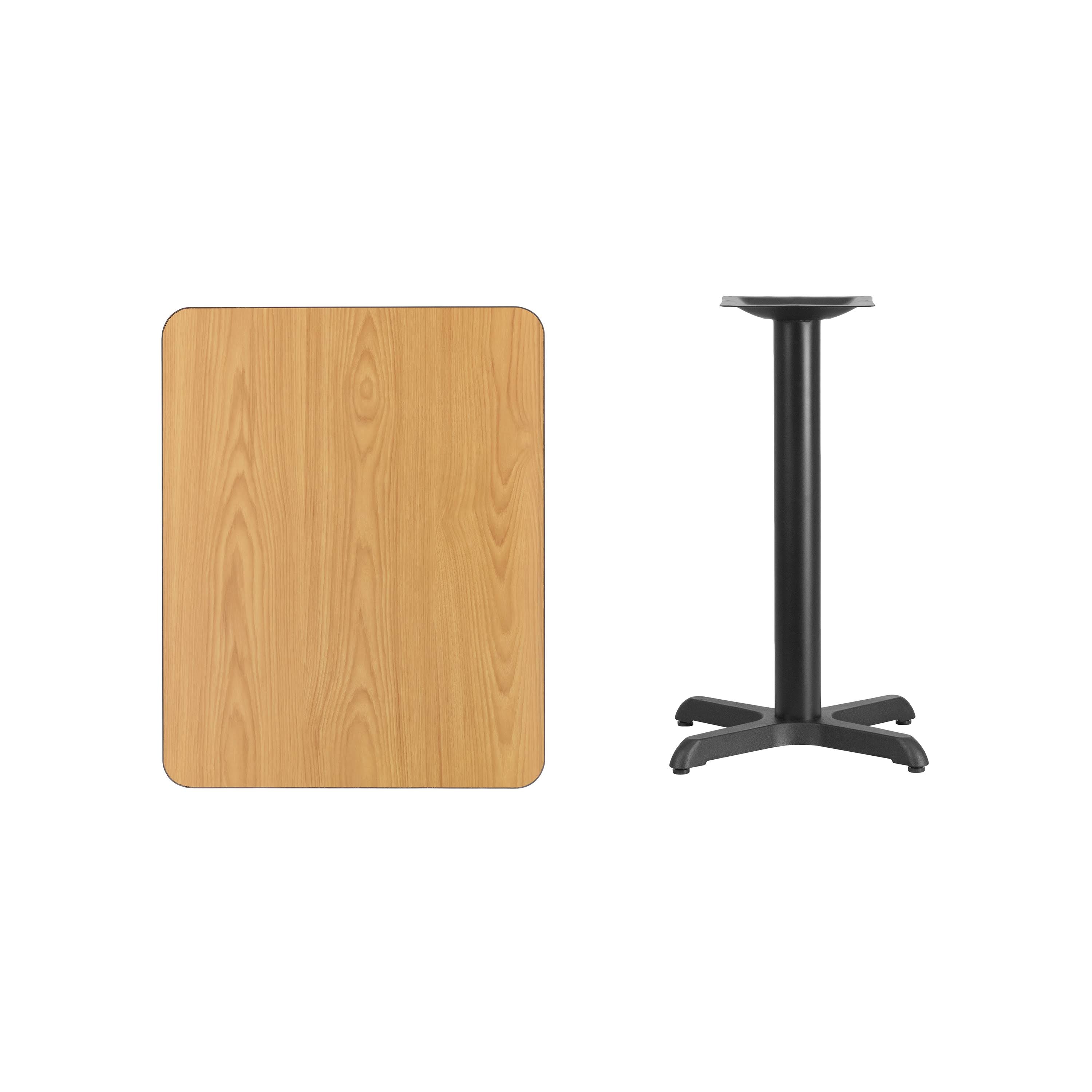 Rectangular Natural Laminate Table Top with Table Height Base C34960