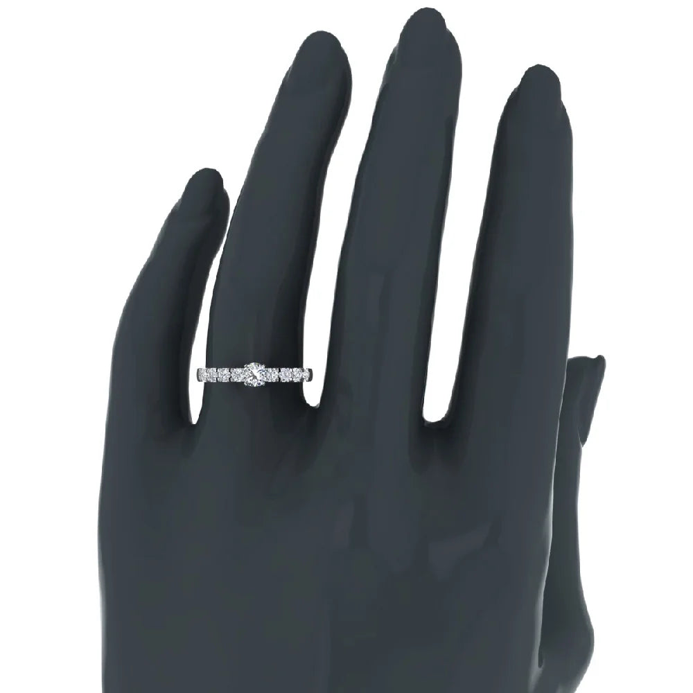18K White Gold 1.10 CT Engagement Ring Z428
