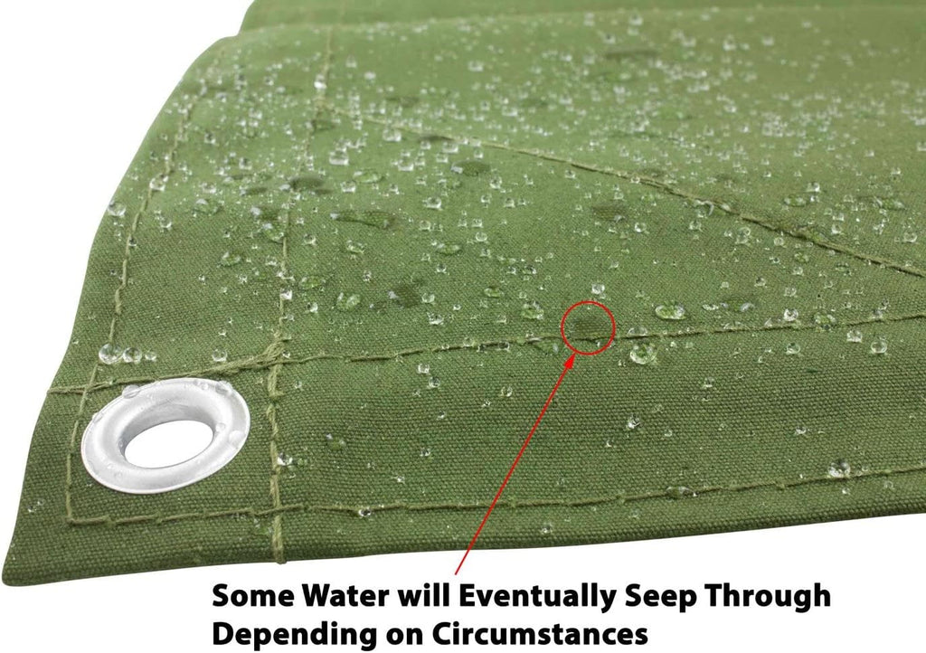16' x 20' Green Canvas Tarp 12oz Water Resistant C2373