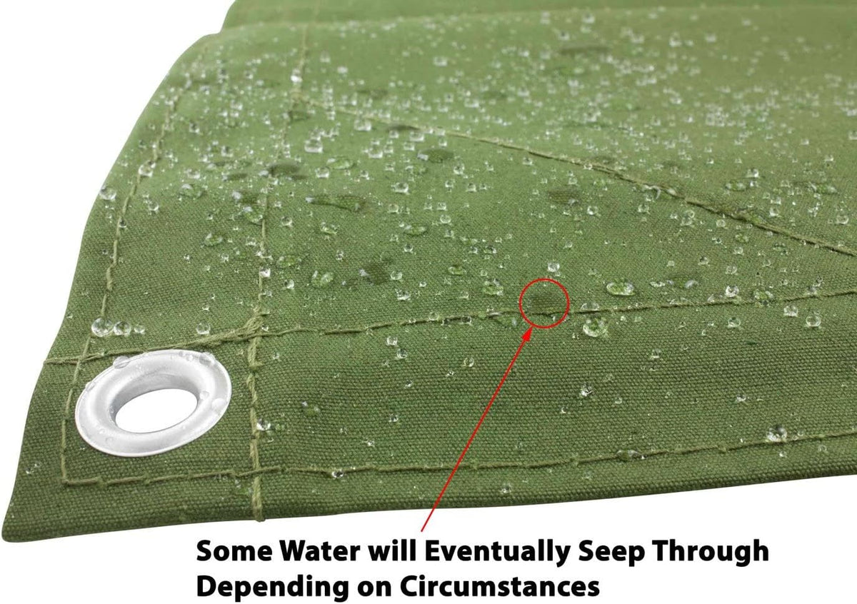 16' x 20' Green Canvas Tarp 12oz Water Resistant C2373