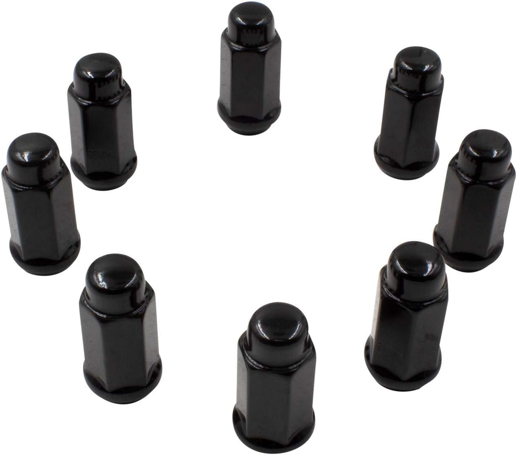 Set of 32 Black 1.90" Long Bulge Acorn Lug Nuts M14x1.50 Cone Seat I692783