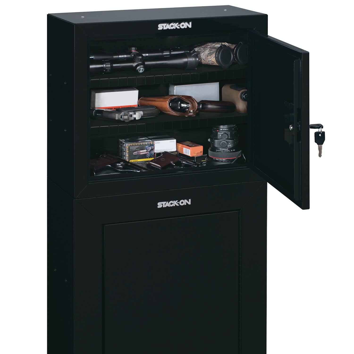 Stackable Locking 18 inch Steel Pistol and Ammo Cabinet Safe (2 Pack) J4502
