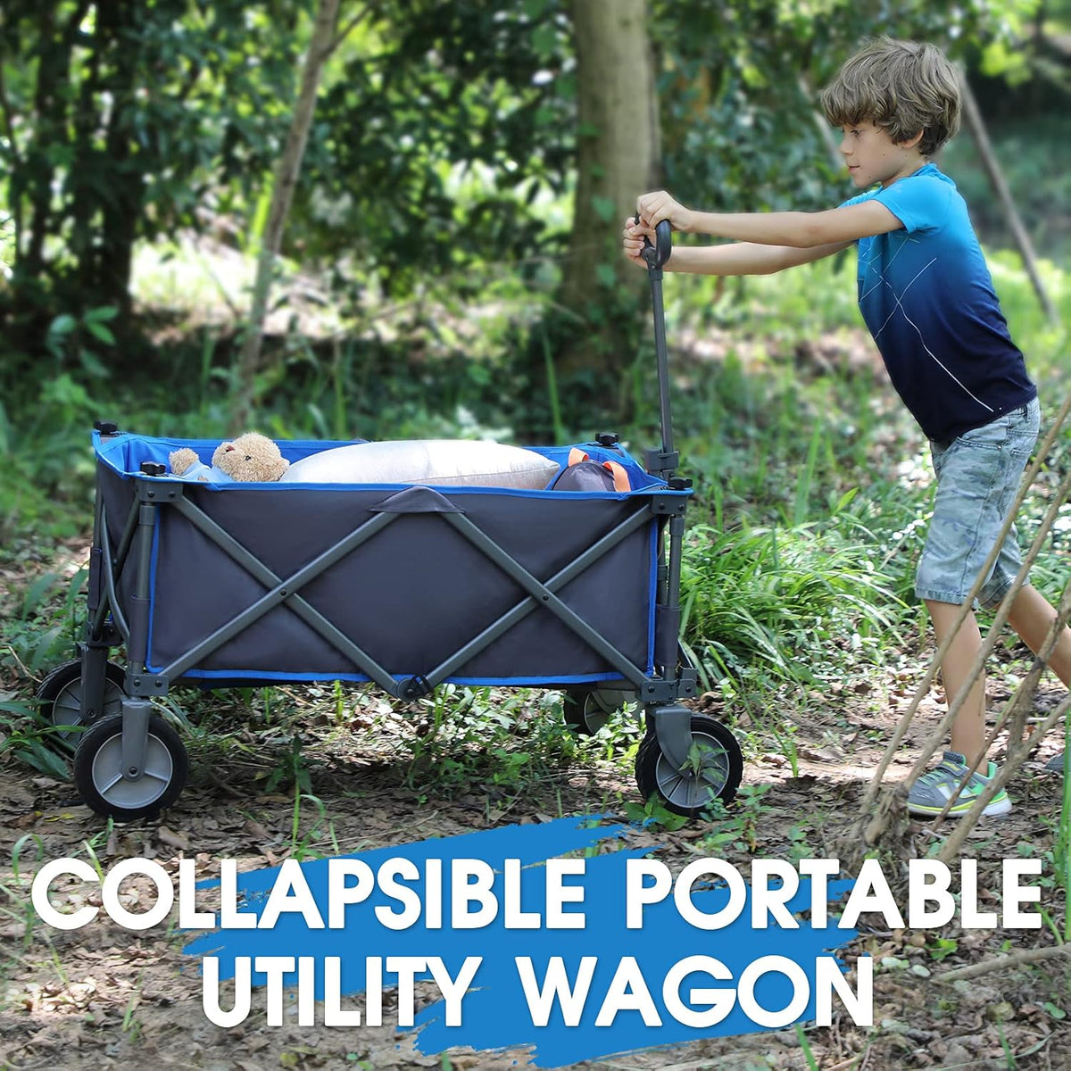 Collapsible Folding Wagon Cart with Wheels T5909