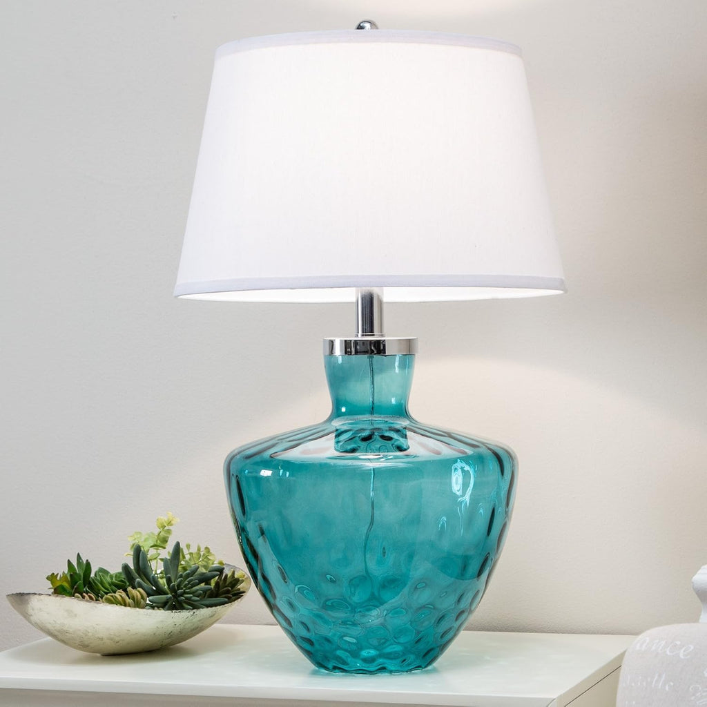 Turquoise Dimpled Glass Table Lamp A386917