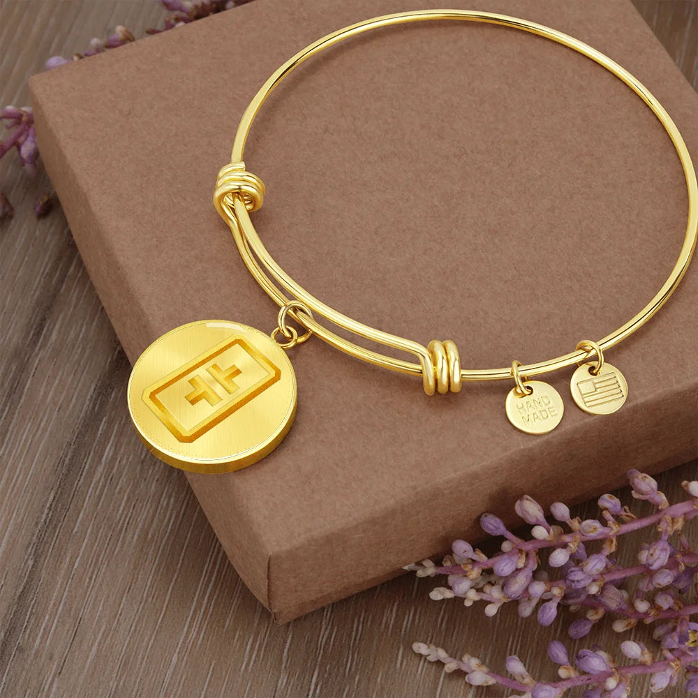 Stainless Steel or 18k Gold Circle Bangle J908