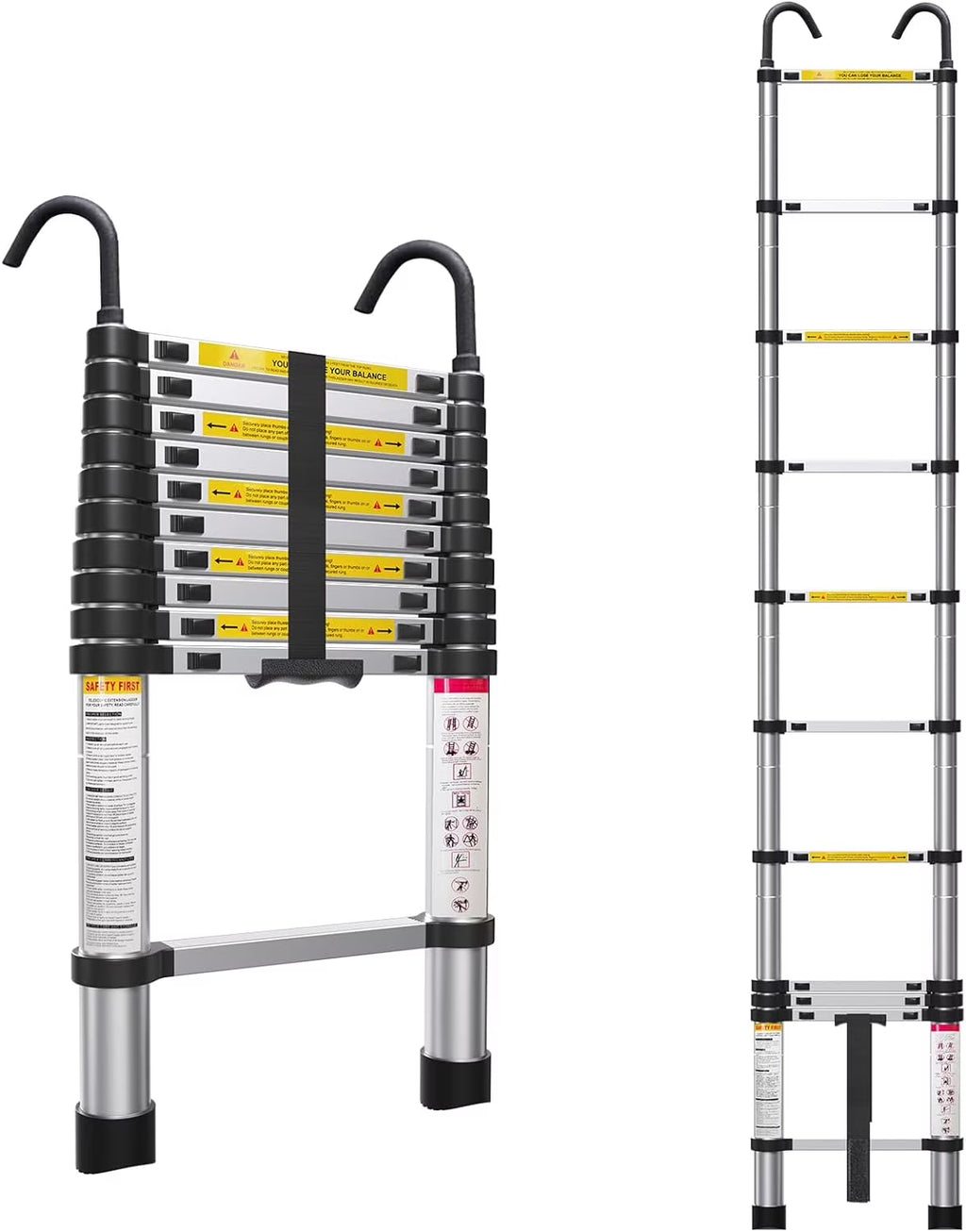 10.5ft Aluminum Telescoping Ladder with Hook G2583