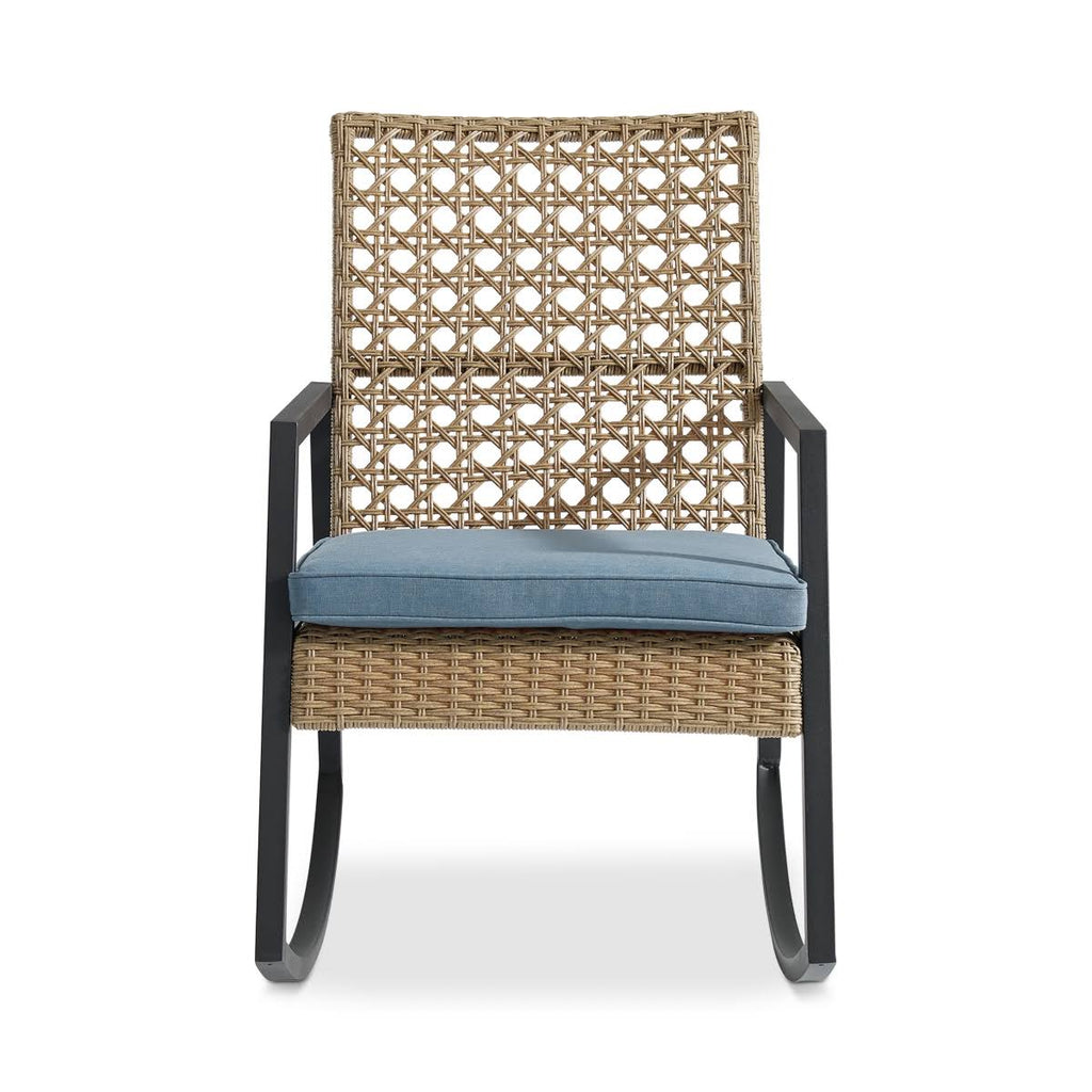 Dark Brown Patio Rattan Rocking Chair V94148