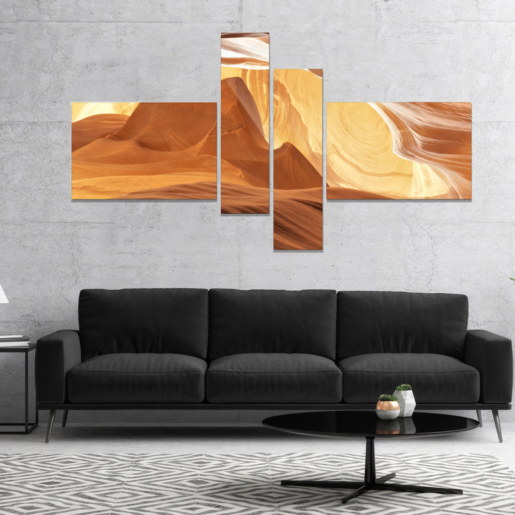 Brown 4 Panels Landscape Photography Canvas Print C9430