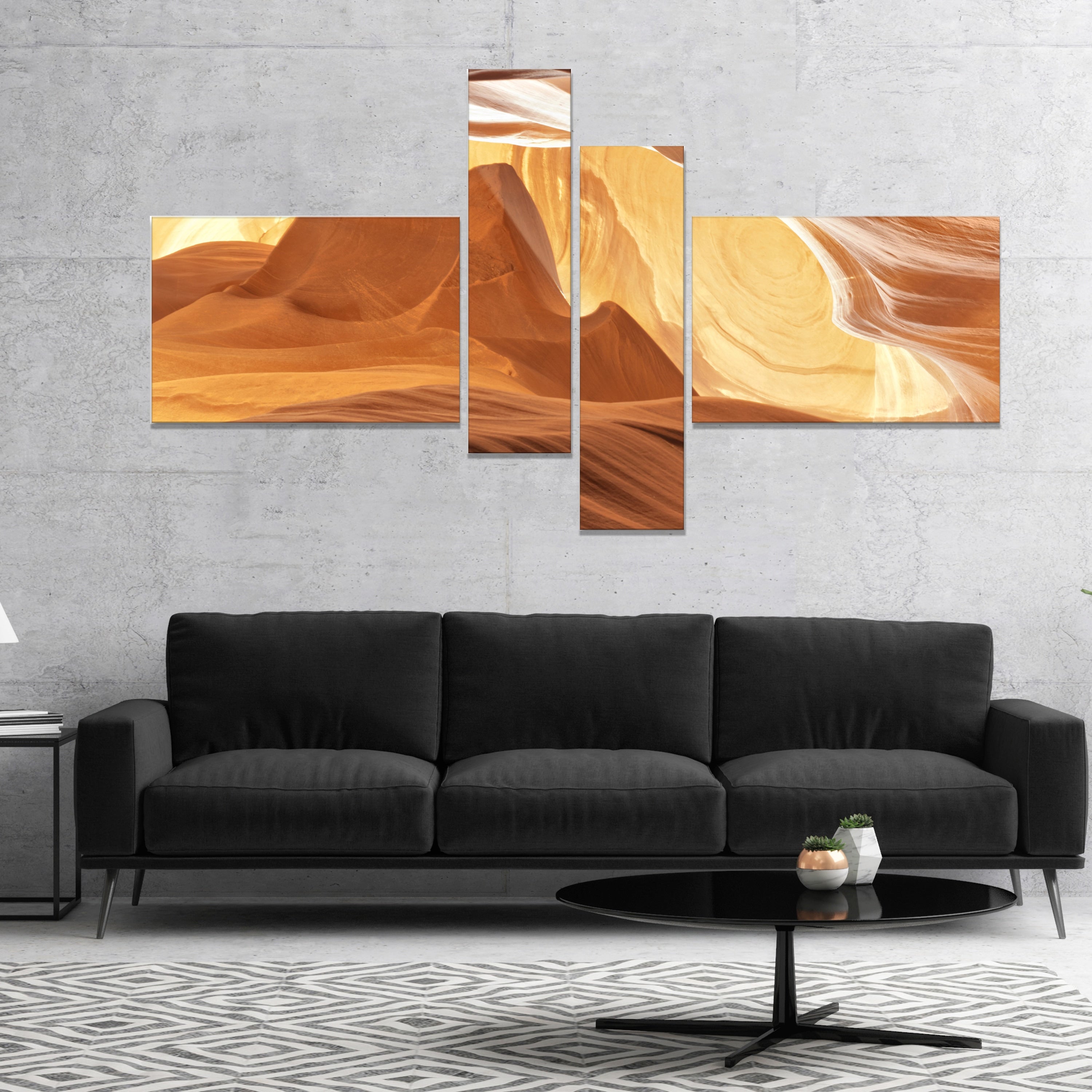 Brown 4 Panels Landscape Photography Canvas Print C9430