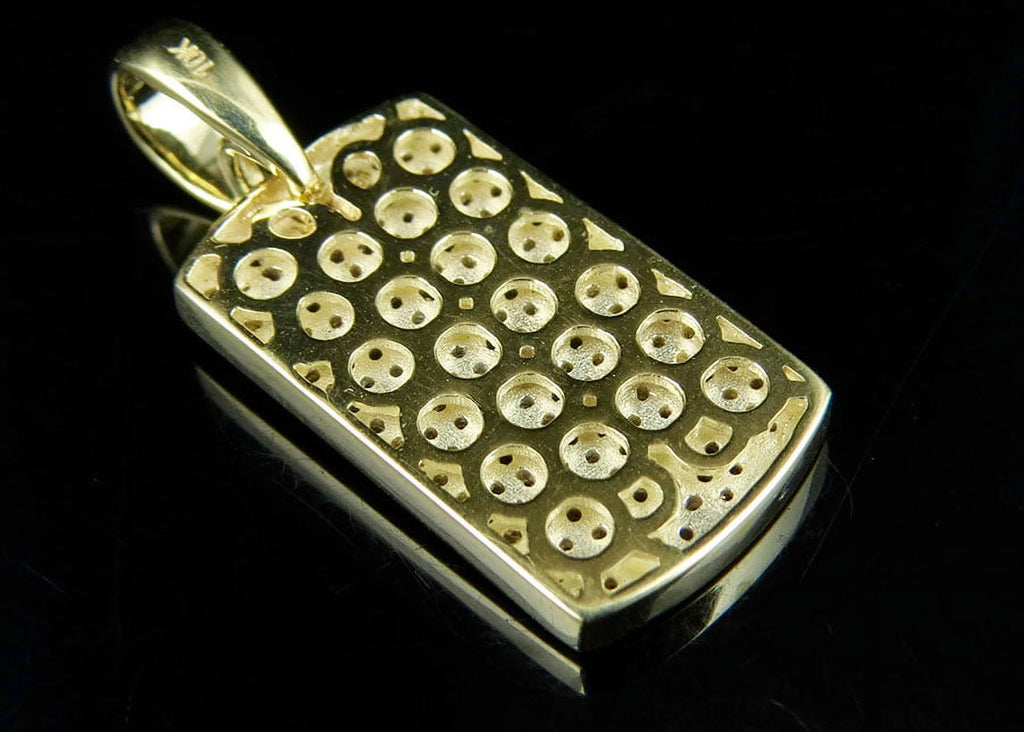 10K Yellow Gold Dogtag Diamond Pendant with 10K Franco Chain P316659