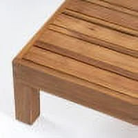 Red and Teak Acacia Wood Sofa and Coffee Table Set Y425