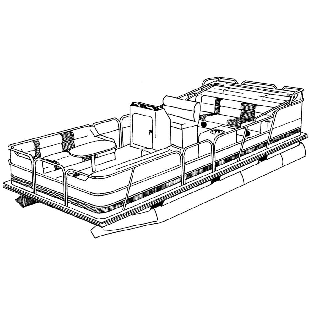Grey Boat Cover for 22.5 Pontoons with Bimini Top Rails I438012