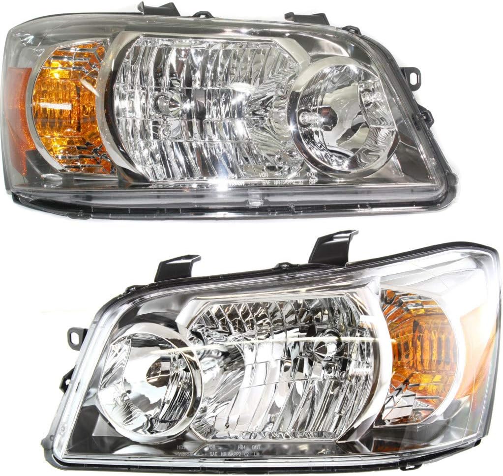 Headlight Assembly Pair for Toyota Highlander 2004 2005 2006 Halogen I52472