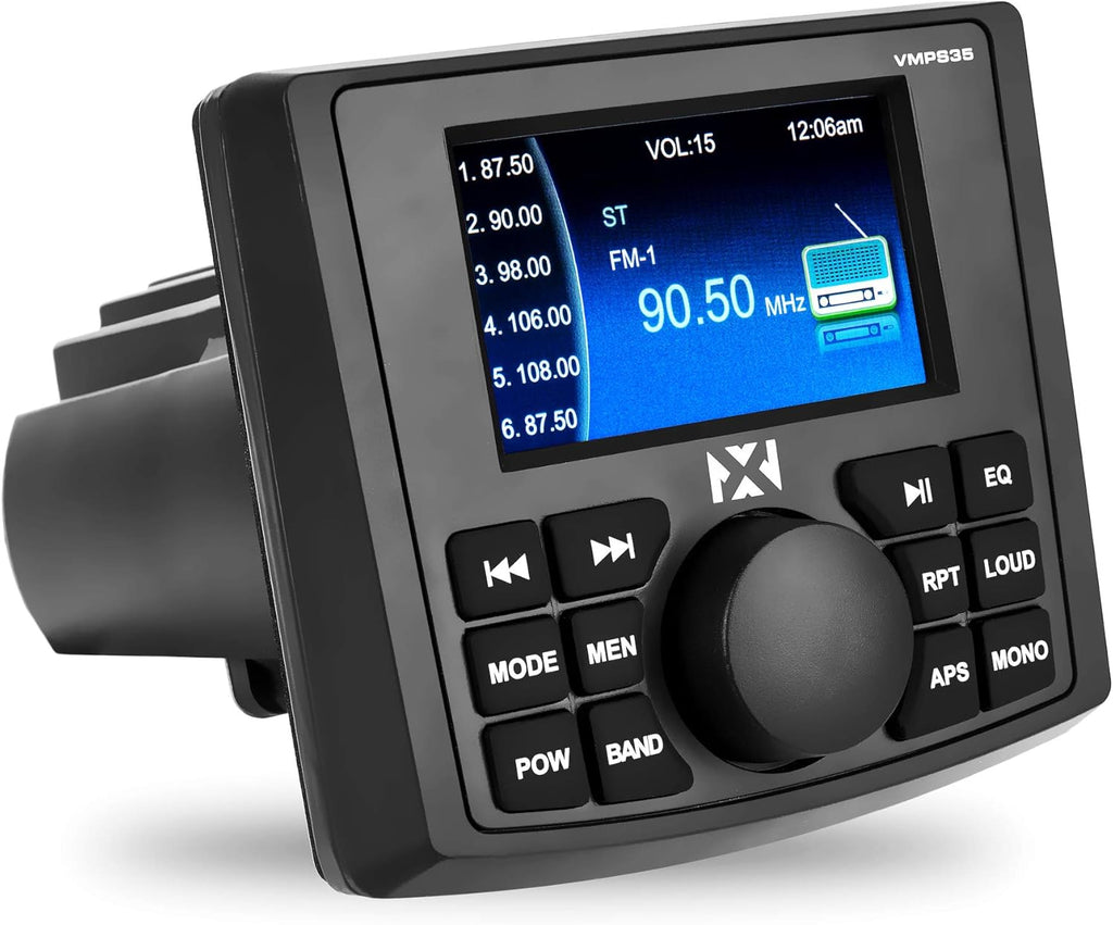 Marine Stereo with Bluetooth and Digital LED Backlit LCD Display N7367