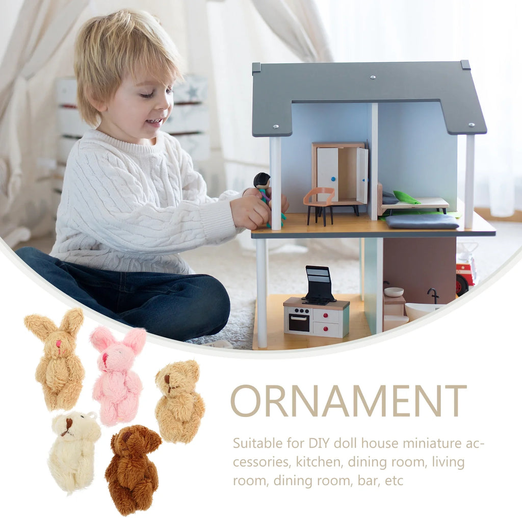 5pcs Miniature Plush Doll Figurines N1846
