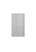 White Primed Double Prehung French Door with Black Hinges Y839713
