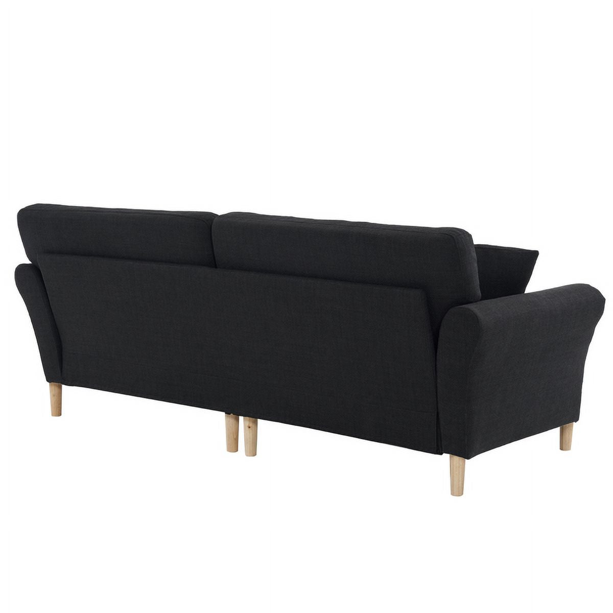 Black Upholstered 2-Seat Loveseat Sofa with 2 Pillows T828