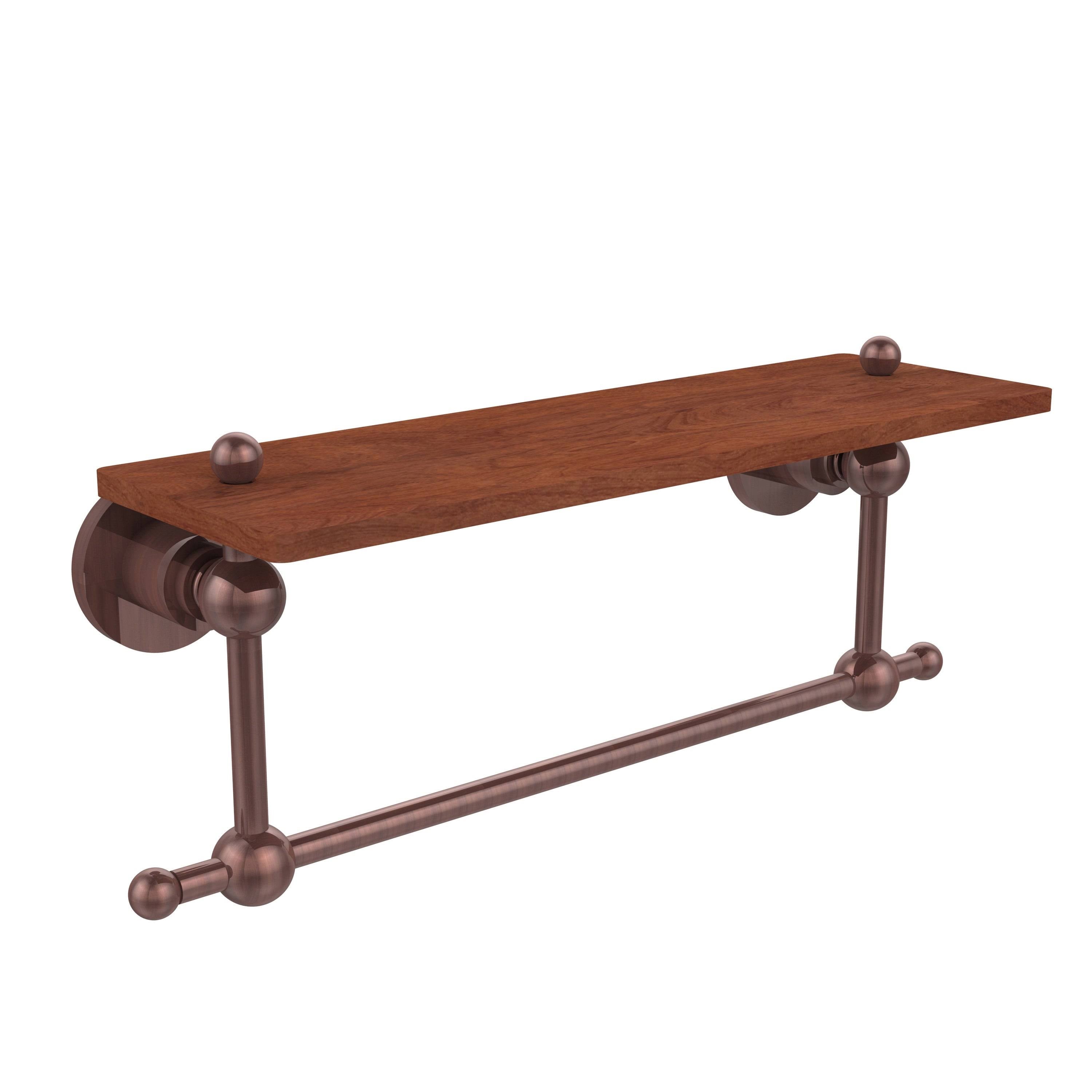 Solid IPE Ironwood Shelf with Integrated Towel Bar J76512
