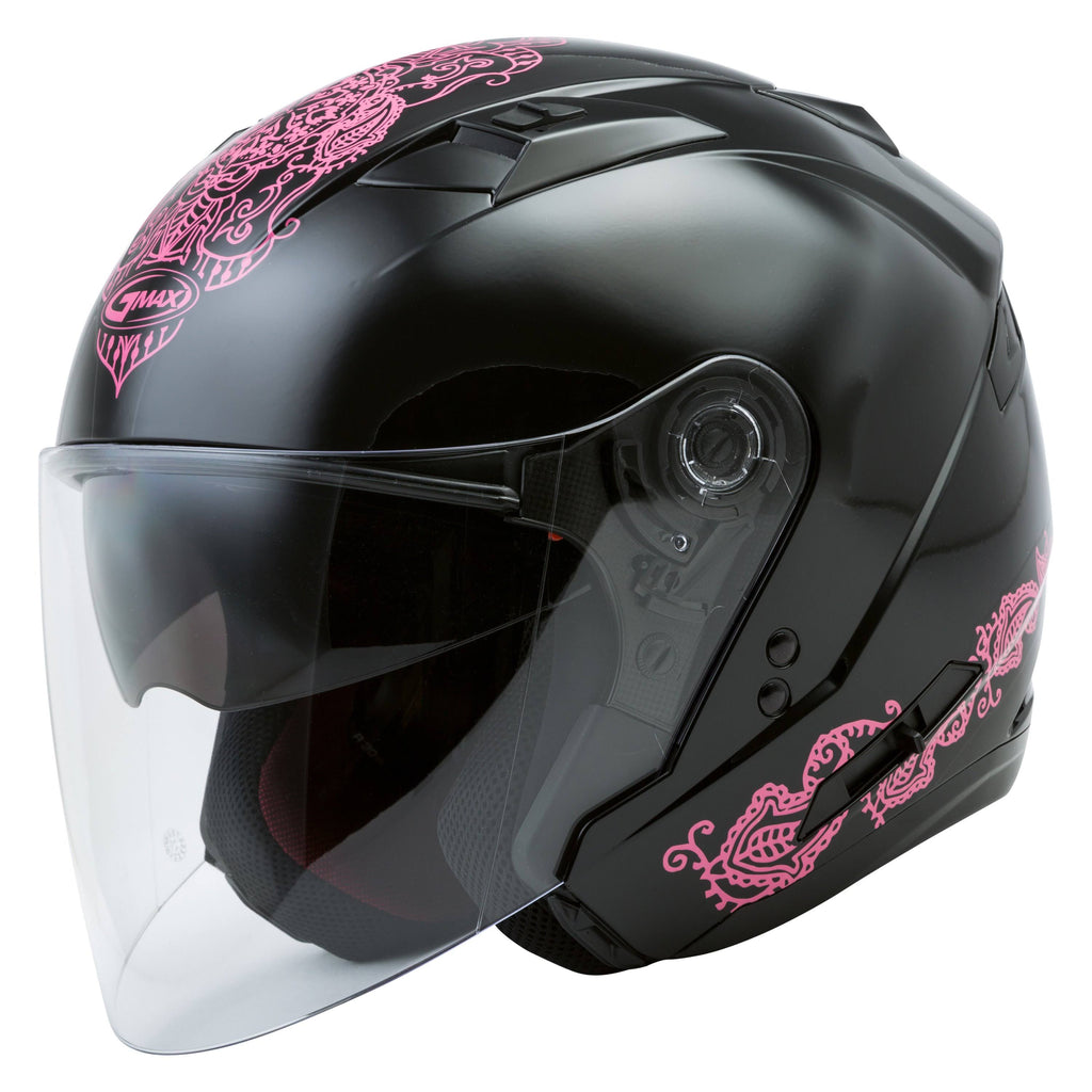 Open-Face Helmet Black/Pink U92277