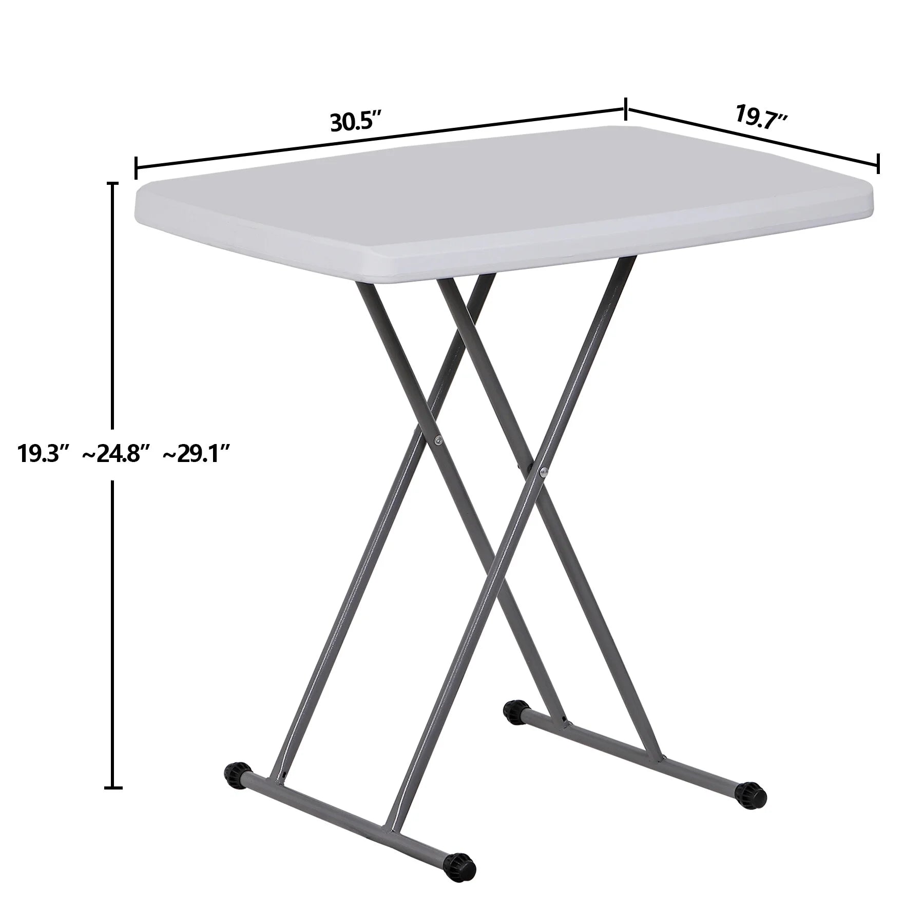 White Height Adjustable Folding Table B871362