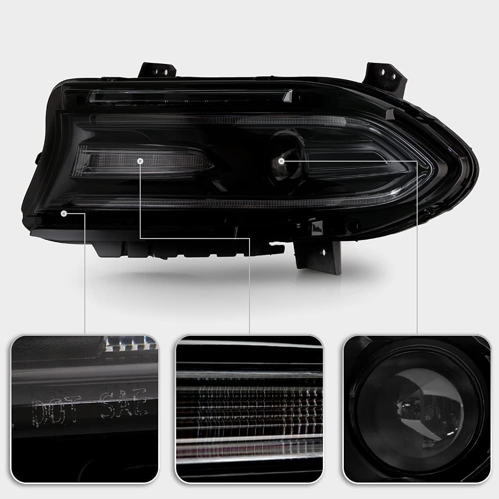 LED DRL Projector Headlights Headlamps Assembly Pair C889515